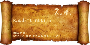 Kabát Attila névjegykártya