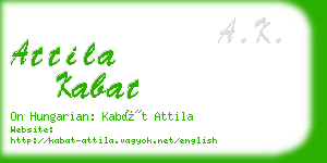 attila kabat business card
